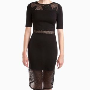 French Connection 'Floral Cage' Mixed Media Sheath Dress